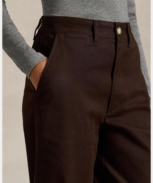 POLO RALPH LAUREN(ポロ ラルフ ローレン)の「ワイドレッグ チノ パンツ(チノパンツ・レディース・ブラウン・0/00/10/2/4/6/8)」の5枚目の写真