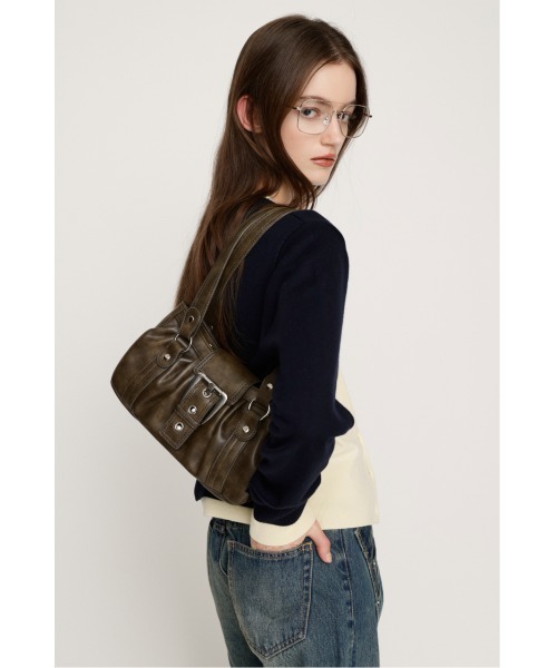 SLY(スライ)の「【2026SS新作】BELT GATHER HAND BAG ベルト ギャザー ハンドバッグ(ハンドバッグ・レディース・ブラック/ライトイエロー/カーキ・FREE)」の18枚目の写真