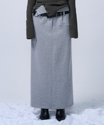 ZIZEMUSEUM（ジゼミュージアム）の「FOLDING WAIST BAND MAXI SKIRT (MELANGE GRAY)（スカート）」