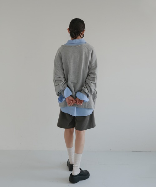 hellam(へラム)の「ボートネックワイドスウェット(スウェット・レディース・ブラック/アイボリー/ピンク/ブラウン/杢グレー・FREE)」の7枚目の写真