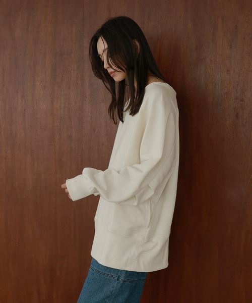 ボートネックワイドスウェット（スウェット）｜hellam（へラム）の