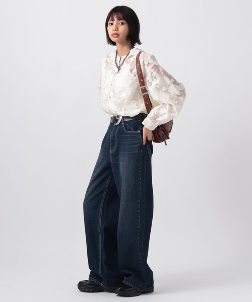 PAGEBOY（ページボーイ）の「レースジャガード2WAYブラウス【オフショル/通常着用対応】（Tシャツ/カットソー・レディース・ブラック/オフホワイト/グレー/ブルー・FREE）」の15枚目の写真