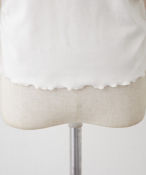 continuer de NICE CLAUP（コンティニューデナイスクラップ）の「衿レースリボンテレコトップス（Tシャツ/カットソー・レディース・その他11/ドット/アイボリー/ブラック・FREE）」の9枚目の写真