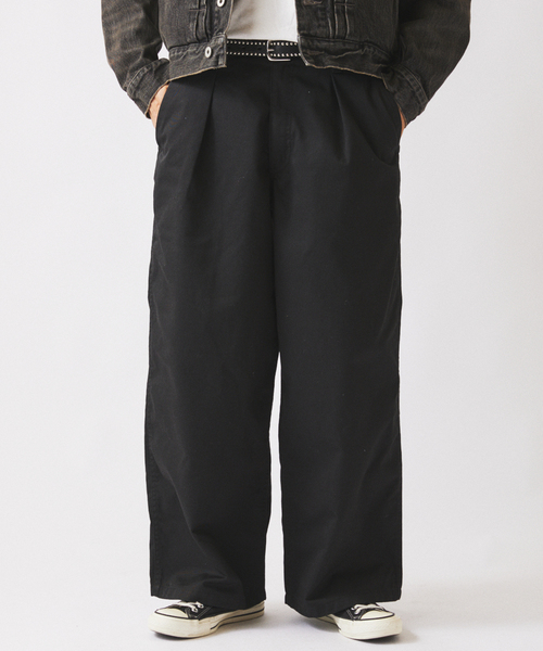 JOURNAL STANDARD relume（ジャーナルスタンダード　レリューム）の「ワイド カット チノパンツ（チノパンツ・メンズ・ブラック/ベージュ系その他/サックスブルー・MEDIUM/LARGE）」の20枚目の写真