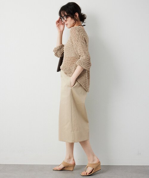 Whim Gazette（ウィムガゼット）の「スエードライクローゲージニット（ニット/セーター・レディース・チャコールグレー/ベージュ・FREE）」の20枚目の写真