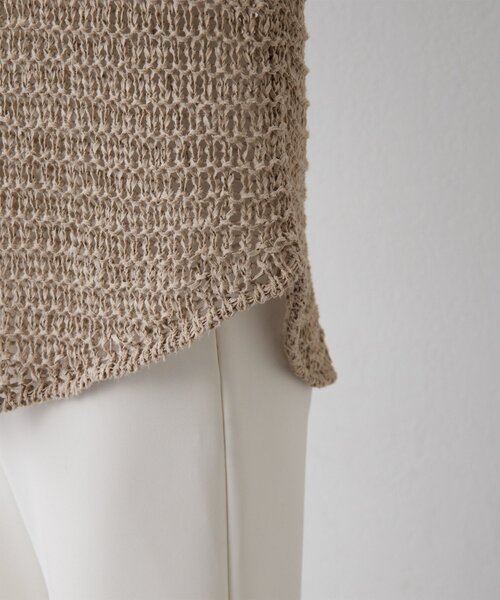 Whim Gazette（ウィムガゼット）の「スエードライクローゲージニット（ニット/セーター・レディース・チャコールグレー/ベージュ・FREE）」の3枚目の写真