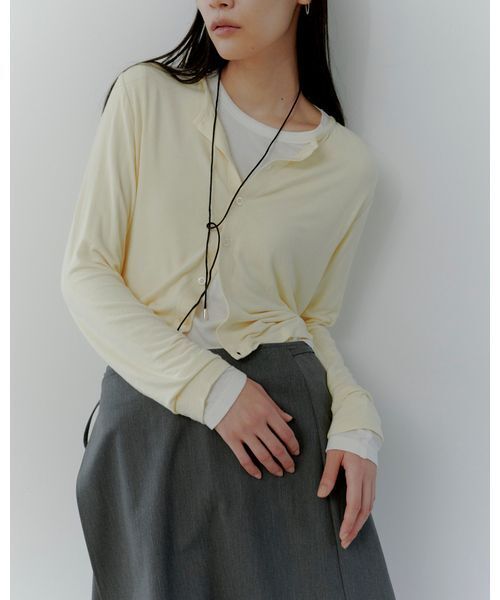 MIESROHE（ミースロエ）の「【MIESROHE COODINATE PACK 】カーディガン×ロングスリーブTシャツ×チョーカー 3点セット（Tシャツ/カットソー・レディース・ライトブルー/イエロー/ブラック・F）」の3枚目の写真