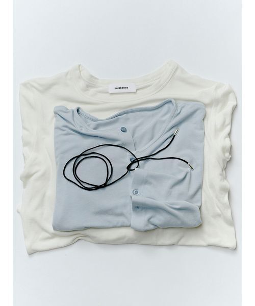 MIESROHE（ミースロエ）の「【MIESROHE COODINATE PACK 】カーディガン×ロングスリーブTシャツ×チョーカー 3点セット（Tシャツ/カットソー・レディース・ライトブルー/イエロー/ブラック・F）」の5枚目の写真