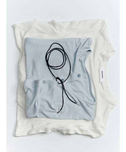 MIESROHE（ミースロエ）の「【MIESROHE COODINATE PACK 】カーディガン×ロングスリーブTシャツ×チョーカー 3点セット（Tシャツ/カットソー・レディース・ライトブルー/イエロー/ブラック・F）」の6枚目の写真