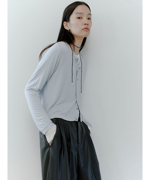 MIESROHE（ミースロエ）の「【MIESROHE COODINATE PACK 】カーディガン×ロングスリーブTシャツ×チョーカー 3点セット（Tシャツ/カットソー・レディース・ライトブルー/イエロー/ブラック・F）」の7枚目の写真