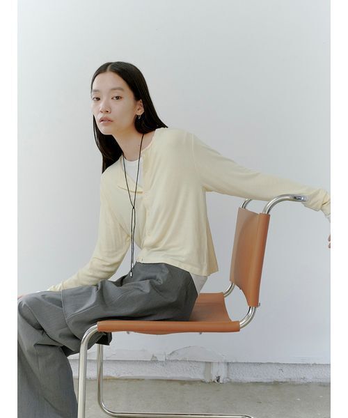 MIESROHE（ミースロエ）の「【MIESROHE COODINATE PACK 】カーディガン×ロングスリーブTシャツ×チョーカー 3点セット（Tシャツ/カットソー・レディース・ライトブルー/イエロー/ブラック・F）」の17枚目の写真