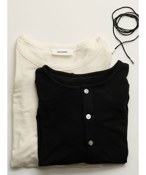 MIESROHE（ミースロエ）の「【MIESROHE COODINATE PACK 】カーディガン×ロングスリーブTシャツ×チョーカー 3点セット（Tシャツ/カットソー・レディース・ライトブルー/イエロー/ブラック・F）」の19枚目の写真