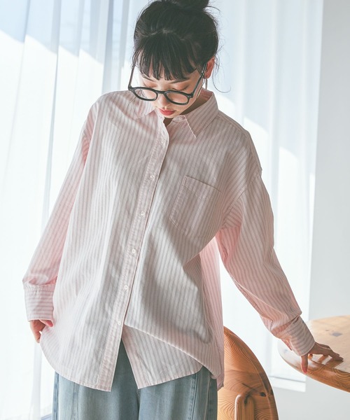 niko and...（ニコアンド）の「ポイント刺繍オックスシャツ（シャツ/ブラウス・レディース・ブルー/ベージュ/ピンク・SHORT/MEDIUM）」の18枚目の写真