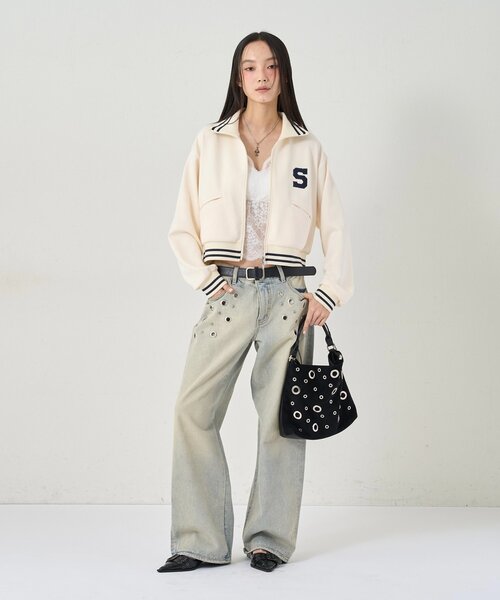 WHO'S WHO gallery(フーズフーギャラリー)の「【EC限定カラーあり】S LOGO COMPACT STAND JERSEY(ブルゾン・レディース・ブラック/ネイビー/レッド/オフホワイト・FREE)」の15枚目の写真