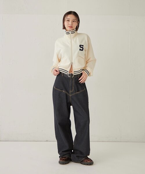 WHO'S WHO gallery(フーズフーギャラリー)の「【EC限定カラーあり】S LOGO COMPACT STAND JERSEY(ブルゾン・レディース・ブラック/ネイビー/レッド/オフホワイト・FREE)」の21枚目の写真