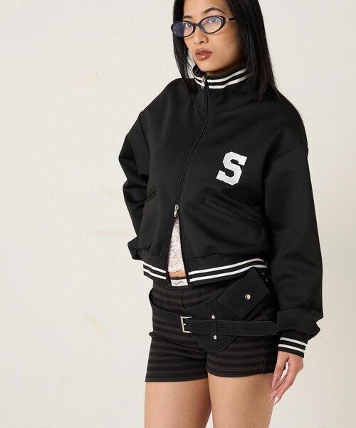 WHO'S WHO gallery（フーズフーギャラリー）の「Sロゴコンパクトトラックジャケット（ブルゾン・レディース・ブラック/オフホワイト/ネイビー/レッド・FREE）」の13枚目の写真