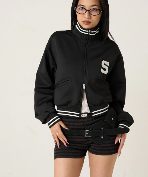 WHO'S WHO gallery（フーズフーギャラリー）の「Sロゴコンパクトトラックジャケット（ブルゾン・レディース・ブラック/オフホワイト/ネイビー/レッド・FREE）」の12枚目の写真