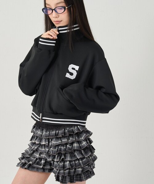 WHO'S WHO gallery（フーズフーギャラリー）の「Sロゴコンパクトトラックジャケット（ブルゾン・レディース・ブラック/オフホワイト/ネイビー/レッド・FREE）」の7枚目の写真