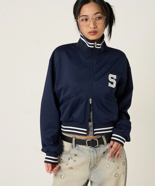 WHO'S WHO gallery（フーズフーギャラリー）の「Sロゴコンパクトトラックジャケット（ブルゾン・レディース・ブラック/オフホワイト/ネイビー/レッド・FREE）」の5枚目の写真