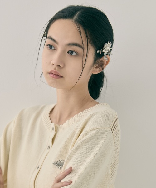 tanakadaisuke（タナカダイスケ）の「【tanakadaisuke/タナカダイスケ】crystal hair clip left/クリスタルヘアクリップ/左側用（バレッタ/ヘアクリップ・レディース・シルバー・FREE）」の21枚目の写真