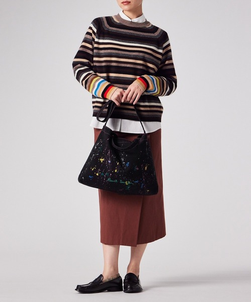 PS Paul Smith（ピーエスポールスミス）の「Paul Smith Logo スプラッシュペイント トートバッグ【553960 PTOTED】（トートバッグ・メンズ・ブラック・FREE）」の11枚目の写真