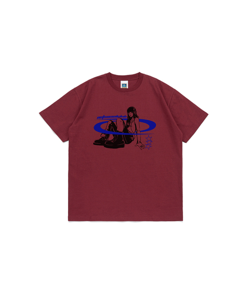 NET SOCIAL CLUB(ネットソーシャルクラブ)の「オルビットガール 半袖Tシャツ (バーガンディ)(Tシャツ/カットソー・レディース・バーガンディー・S/M/L/XL)」の1枚目の写真