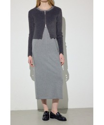 【身長/骨格別着用画像あり】Wジップシャギーカーデセットニットワンピース 秋服 冬服 2セット カーディガン