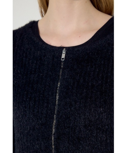 AZUL by moussy(アズールバイマウジー)の「【身長/骨格別着用画像あり】Wジップシャギーカーデセットニットワンピース 秋服 冬服 2セット カーディガン(ワンピース・レディース・グレー/ブラック/ブラウン・SMALL/MEDIUM)」の20枚目の写真