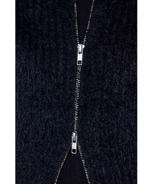 AZUL by moussy(アズールバイマウジー)の「【身長/骨格別着用画像あり】Wジップシャギーカーデセットニットワンピース 秋服 冬服 2セット カーディガン(ワンピース・レディース・グレー/ブラック/ブラウン・SMALL/MEDIUM)」の22枚目の写真