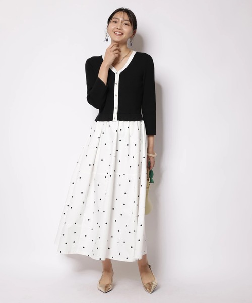 JUSGLITTY（ジャスグリッティー）の「配色レースドッキングニット