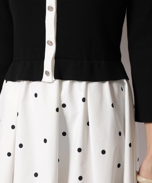 ドットスカートドッキングワンピース（ワンピース）｜JUSGLITTY