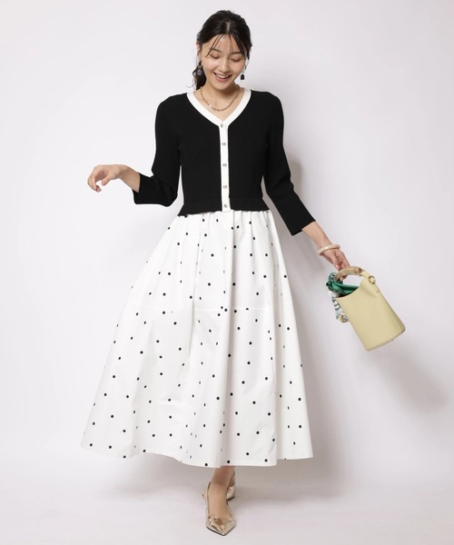 JUSGLITTY（ジャスグリッティー）の「ドットスカートドッキングワンピース（ワンピース・レディース・ブラック/ブルー系その他2/ホワイト・2/1）」の7枚目の写真
