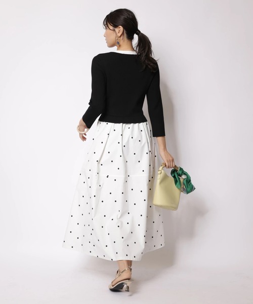 JUSGLITTY（ジャスグリッティー）の「ドットスカートドッキングワンピース（ワンピース・レディース・ブラック/ブルー系その他2/ホワイト・2/1）」の8枚目の写真