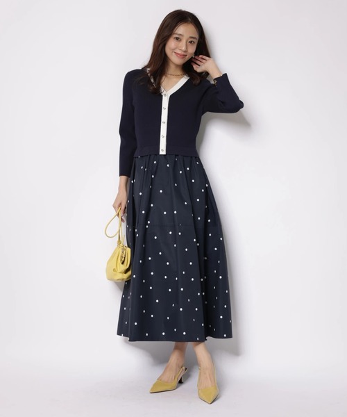 ドットスカートドッキングワンピース（ワンピース）｜JUSGLITTY
