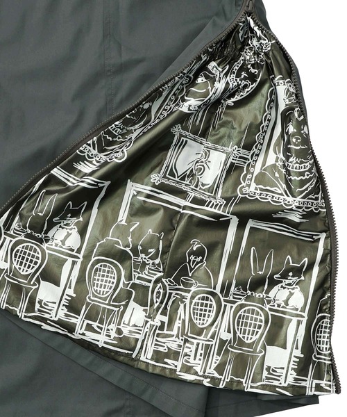 ScoLar（スカラー）の「161615：無地×動物たちの肖像柄 4wayツイルスカート（スカート・レディース・ベージュ/カーキ/ブラック・M）」の16枚目の写真