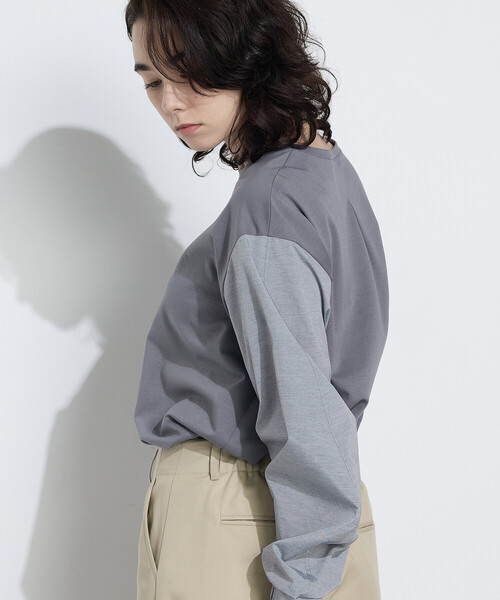 COMME CA(コムサ)の「TCポンチ 異素材プルオーバー(Tシャツ/カットソー・レディース・グレー/ホワイト/サックスブルー・9号/11号)」の21枚目の写真