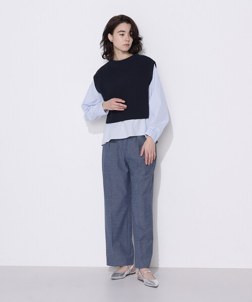 COMME CA(コムサ)の「TCポンチ 異素材プルオーバー(Tシャツ/カットソー・レディース・グレー/ホワイト/サックスブルー・9号/11号)」の13枚目の写真