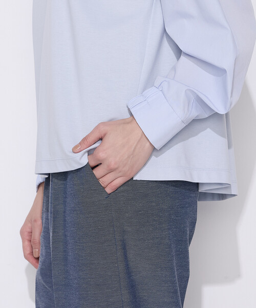 COMME CA(コムサ)の「TCポンチ 異素材プルオーバー(Tシャツ/カットソー・レディース・グレー/ホワイト/サックスブルー・9号/11号)」の16枚目の写真