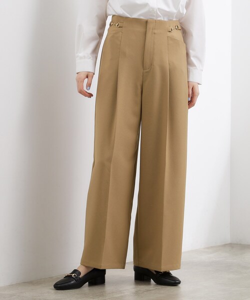 grove(グローブ)の「シンプルを品よく格上げ サイドビットワイドパンツ(その他パンツ・レディース・ナチュラル/ブルー系その他/ブラウン系・03/02/05/04/01)」の1枚目の写真