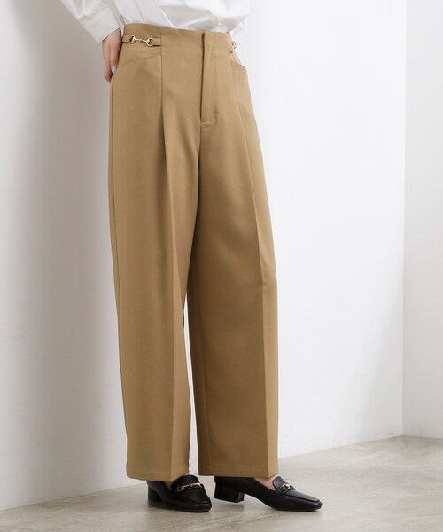 grove(グローブ)の「シンプルを品よく格上げ サイドビットワイドパンツ(その他パンツ・レディース・ナチュラル/ブルー系その他/ブラウン系・03/02/05/04/01)」の4枚目の写真