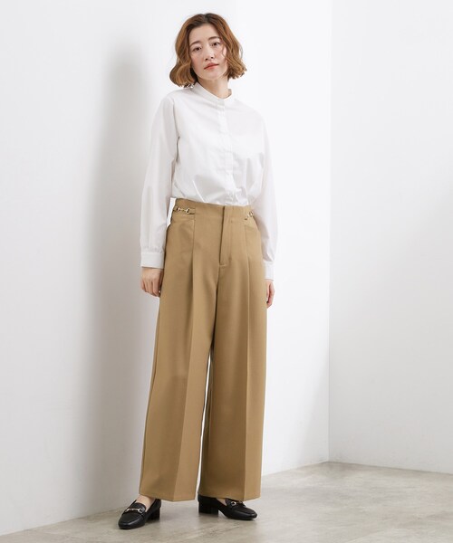 grove(グローブ)の「シンプルを品よく格上げ サイドビットワイドパンツ(その他パンツ・レディース・ナチュラル/ブルー系その他/ブラウン系・03/02/05/04/01)」の6枚目の写真