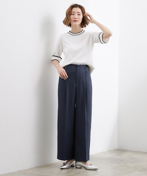 grove(グローブ)の「シンプルを品よく格上げ サイドビットワイドパンツ(その他パンツ・レディース・ナチュラル/ブルー系その他/ブラウン系・03/02/05/04/01)」の13枚目の写真