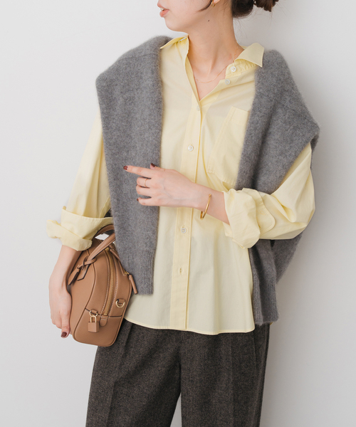 Spick & Span（スピックアンドスパン）の「《新色有り / 追加》50コットンコンパクトシャツ（シャツ/ブラウス・レディース・その他10/ホワイト/イエロー/サックスブルー・FREE）」の5枚目の写真