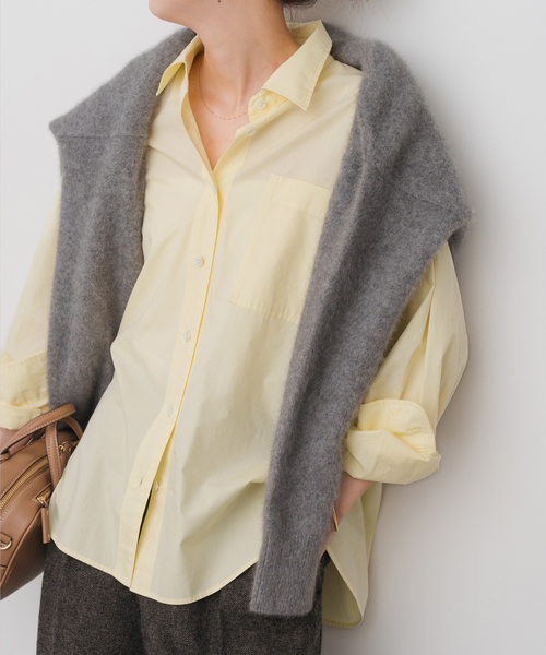 Spick & Span（スピックアンドスパン）の「《新色有り / 追加》50コットンコンパクトシャツ（シャツ/ブラウス・レディース・その他10/ホワイト/イエロー/サックスブルー・FREE）」の6枚目の写真