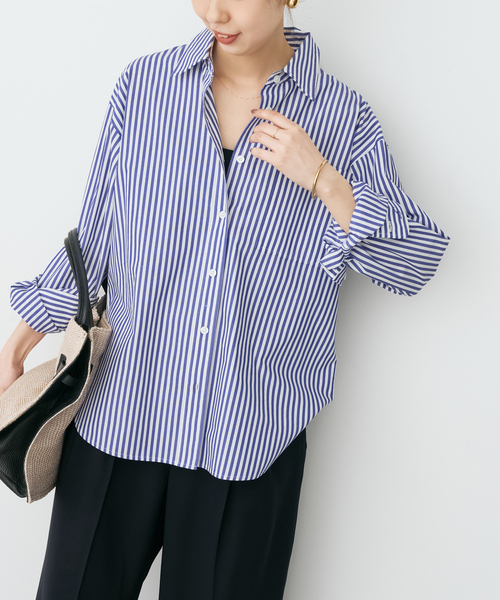 Spick & Span（スピックアンドスパン）の「《新色有り / 追加》50コットンコンパクトシャツ（シャツ/ブラウス・レディース・その他10/ホワイト/イエロー/サックスブルー・FREE）」の11枚目の写真