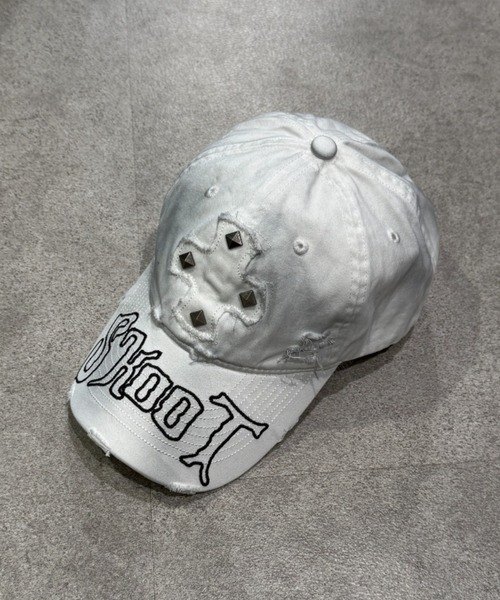 lilful（リルフル）の「【26年春夏新作】スタッズ付き ヴィンテージ加工 ワンポイントクロスモチーフ刺繍キャップ（キャップ・レディース・その他/ホワイト/ブラック・F）」の13枚目の写真