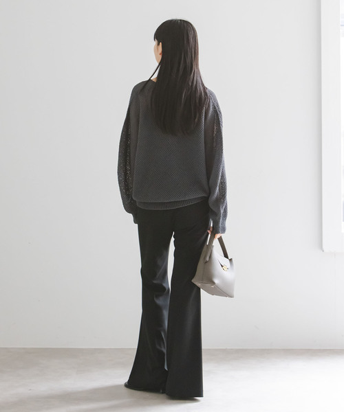 Noble(ノーブル)の「ジャージーフレアパンツ(スラックス・レディース・ブラック/カーキ・36/38)」の13枚目の写真