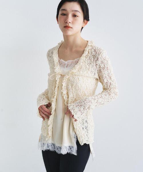 CODE A(コードエー)の「【Re】fluffy lace blouse(シャツ/ブラウス・レディース・ホワイト/オフホワイト/ブラック・00)」の4枚目の写真