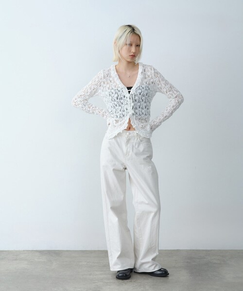 CODE A(コードエー)の「【Re】fluffy lace blouse(シャツ/ブラウス・レディース・ホワイト/オフホワイト/ブラック・00)」の15枚目の写真