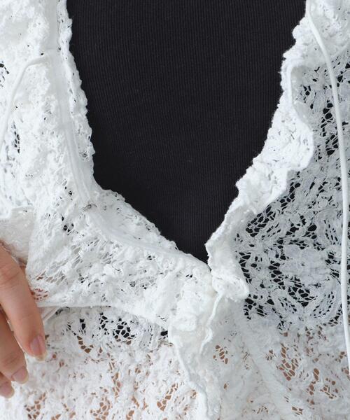 CODE A(コードエー)の「【Re】fluffy lace blouse(シャツ/ブラウス・レディース・ホワイト/オフホワイト/ブラック・00)」の18枚目の写真
